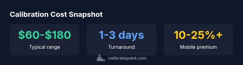 infographic showing cost ranges for torque wrench calibration and service options