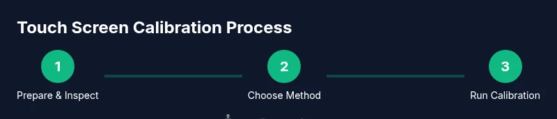 Process diagram showing touch screen calibration steps