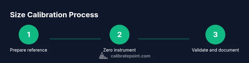 Process diagram for calibrating size using a reference standard