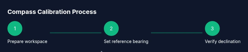 infographic showing steps to calibrate a compass