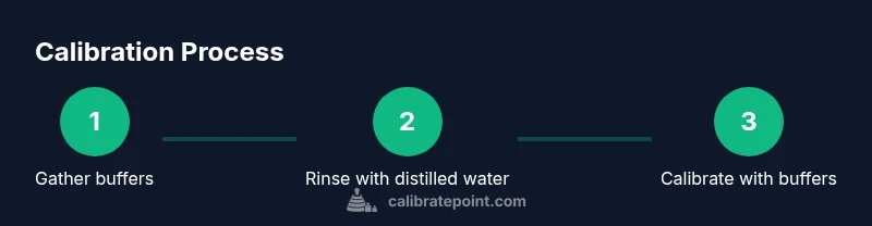 Three-step calibration process with buffers and distilled water rinsing