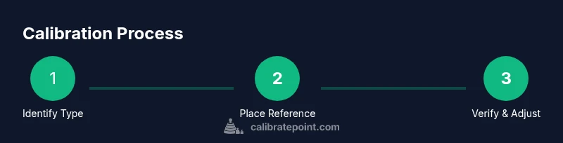 Process diagram showing steps to calibrate a thermostat