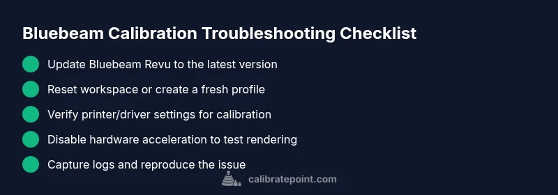 Checklist for troubleshooting Bluebeam calibration issues