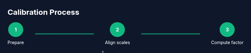 Infographic showing the steps to calibrate an ocular micrometer
