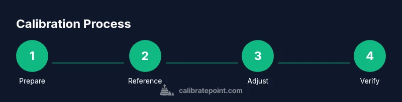 Process diagram showing four steps of torque wrench calibration