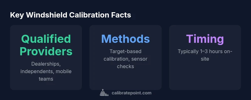 Infographic showing windshield calibration providers and workflows