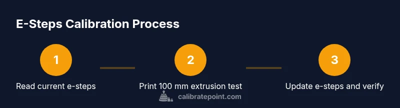 Process flow showing reading, testing, updating e-steps calibration