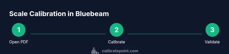 Process diagram showing steps to calibrate scale in Bluebeam
