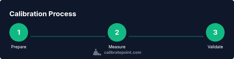 Process infographic showing calibration steps