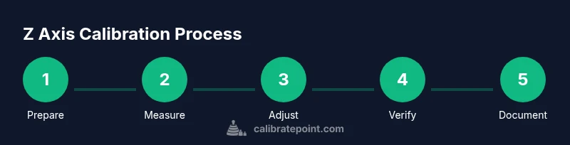 Process diagram showing five steps of Z axis calibration