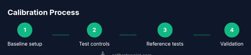 Process infographic showing iPhone screen calibration steps
