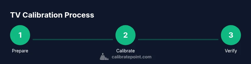 Infographic showing a three-step TV calibration process