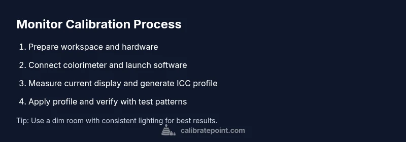 Process infographic showing monitor calibration workflow