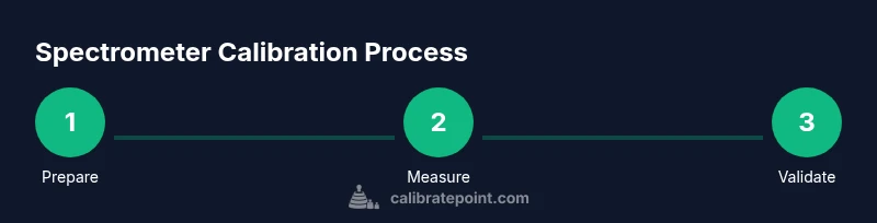Process infographic showing spectrometer calibration steps