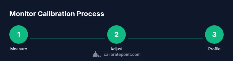 Tailwind-styled process infographic showing three steps: Measure, Adjust, Profile