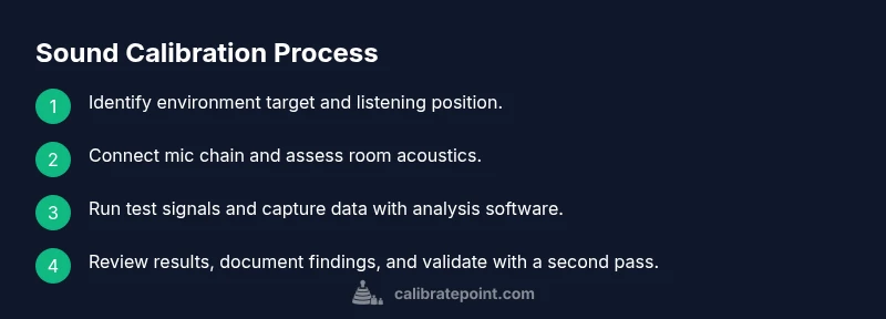 Tailwind infographic showing four steps of sound calibration