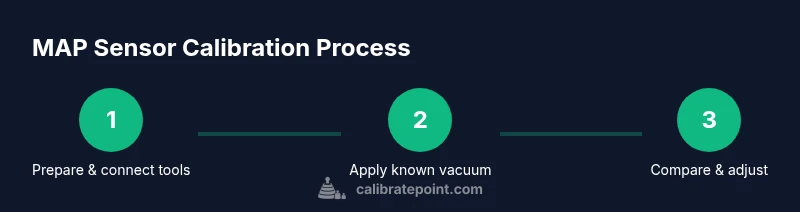 Process diagram showing MAP sensor calibration steps