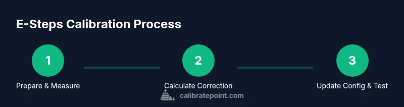 Process diagram showing E-steps calibration workflow in Klipper