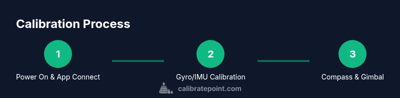 Infographic showing steps for Holy Stone drone calibration