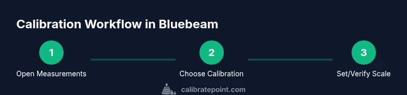 Process infographic showing the Bluebeam calibration workflow