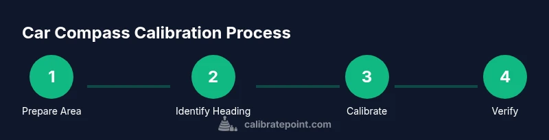Process diagram showing car compass calibration steps