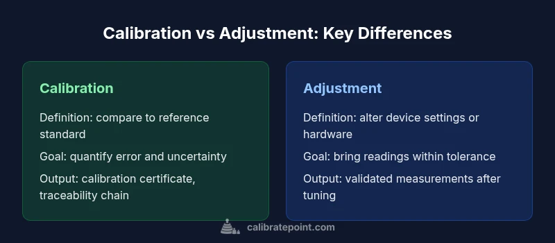Calibration vs Adjustment infographic