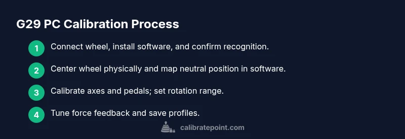 Infographic showing the four-step G29 PC calibration process