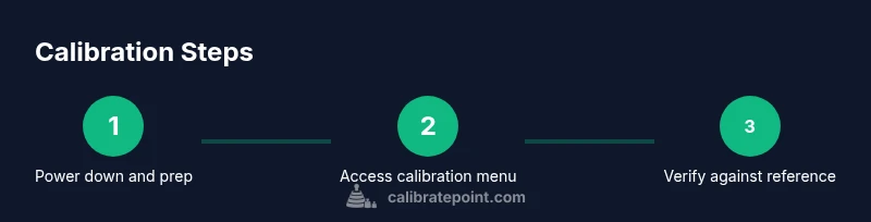 Infographic showing a 3-step thermostat calibration process