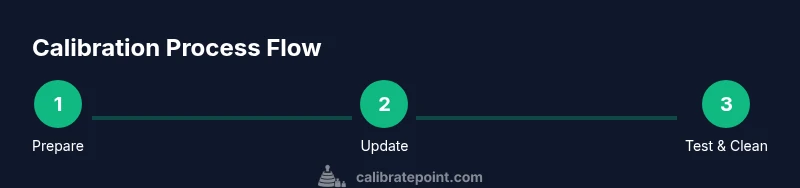Process diagram showing steps to calibrate iPhone touch screen