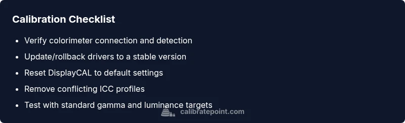 Checklist for DisplayCAL calibration troubleshooting