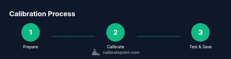 Process diagram showing Nelko printer calibration steps