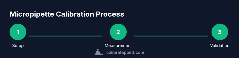 Process diagram showing micropipette calibration steps