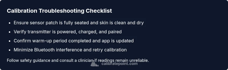 Checklist for Dexcom G7 calibration troubleshooting