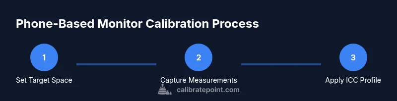 Process diagram for phone-based monitor calibration