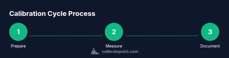 Process infographic showing a 3-step calibration workflow